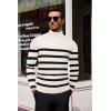 COOFANDY Men’s Slim Fit Turtleneck Sweater Casual Basic Knitted Long Sleeve Pullover Sweater(Ivory Breton)