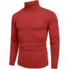 COOFANDY Men’s Slim Fit Turtleneck Sweater Casual Basic Knitted Long Sleeve Pullover Sweater(Red)