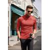 COOFANDY Men’s Slim Fit Turtleneck Sweater Casual Basic Knitted Long Sleeve Pullover Sweater(Red)