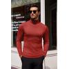 COOFANDY Men’s Slim Fit Turtleneck Sweater Casual Basic Knitted Long Sleeve Pullover Sweater(Red)