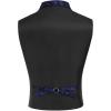 COOFANDY Mens Suit Vest Paisley Floral Victorian Vests Gothic Steampunk Formal Waistcoat Tuxedo Vests with Notched Lapels(Blue Paisley)