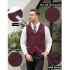 COOFANDY Mens Suit Vest Paisley Floral Victorian Vests Gothic Steampunk Formal Waistcoat Tuxedo Vests with Notched Lapels(Burgundy)