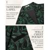 COOFANDY Mens Suit Vest Paisley Floral Victorian Vests Gothic Steampunk Formal Waistcoat Tuxedo Vests with Notched Lapels(Green Paisley)