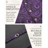 COOFANDY Mens Suit Vest Paisley Floral Victorian Vests Gothic Steampunk Formal Waistcoat Tuxedo Vests with Notched Lapels(Purple)