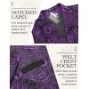 COOFANDY Mens Suit Vest Paisley Floral Victorian Vests Gothic Steampunk Formal Waistcoat Tuxedo Vests with Notched Lapels(Purple)