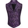 COOFANDY Mens Suit Vest Paisley Floral Victorian Vests Gothic Steampunk Formal Waistcoat Tuxedo Vests with Notched Lapels(Purple Filigree)