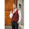 COOFANDY Mens Suit Vest Paisley Floral Victorian Vests Gothic Steampunk Formal Waistcoat Tuxedo Vests with Notched Lapels(Wine Red)