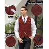 COOFANDY Mens Suit Vest Paisley Floral Victorian Vests Gothic Steampunk Formal Waistcoat Tuxedo Vests with Notched Lapels(Wine Red)