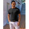COOFANDY Mens T-Shirts Short Sleeve Plain Tshirts Casual Crew Neck Basic T Shirt Soft Cooling Fitted Stretch Tee Shirts(Black)