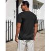 COOFANDY Mens T-Shirts Short Sleeve Plain Tshirts Casual Crew Neck Basic T Shirt Soft Cooling Fitted Stretch Tee Shirts(Black)