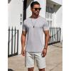 COOFANDY Mens T-Shirts Short Sleeve Plain Tshirts Casual Crew Neck Basic T Shirt Soft Cooling Fitted Stretch Tee Shirts(Light Grey)