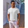COOFANDY Mens T-Shirts Short Sleeve Plain Tshirts Casual Crew Neck Basic T Shirt Soft Cooling Fitted Stretch Tee Shirts(White)