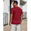 COOFANDY Mens T-Shirts Short Sleeve Plain Tshirts Casual Crew Neck Basic T Shirt Soft Cooling Fitted Stretch Tee Shirts(Wine Red)