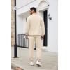 COOFANDY Men’s Tracksuit 2 Piece Quarter Zip Sweatsuit Sets Casual Athletic Running Jogging Suits(Beige)