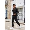 COOFANDY Men’s Tracksuit 2 Piece Quarter Zip Sweatsuit Sets Casual Athletic Running Jogging Suits(Black)