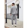 COOFANDY Men’s Tracksuit 2 Piece Quarter Zip Sweatsuit Sets Casual Athletic Running Jogging Suits(Heather Grey)