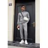 COOFANDY Men’s Tracksuit 2 Piece Quarter Zip Sweatsuit Sets Casual Athletic Running Jogging Suits(Heather Grey)
