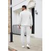 COOFANDY Men’s Tracksuit 2 Piece Quarter Zip Sweatsuit Sets Casual Athletic Running Jogging Suits(White)