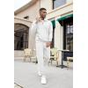 COOFANDY Men’s Tracksuit 2 Piece Quarter Zip Sweatsuit Sets Casual Athletic Running Jogging Suits(White)