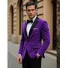 COOFANDY Mens Tuxedo Jacket Slim Fit Velvet Blazer One Button Suit Jacket for Wedding Prom Party(Purple)