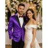 COOFANDY Mens Tuxedo Jacket Slim Fit Velvet Blazer One Button Suit Jacket for Wedding Prom Party(Purple)