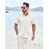 COOFANDY Shirts for Men Short Sleeve Button Down Shirt Casual Summer Beach Shirt(A-white)