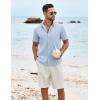 COOFANDY Shirts for Men Short Sleeve Button Down Shirt Casual Summer Beach Shirt(Sky Blue)