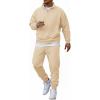 COOFANDY 2 Piece Set for Men Casual 1/4 Zip Track Suits Set Long Sleeve Quarter Pullover Jogging Suits 2025 Fashion Outfits(Light Khaki)