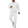COOFANDY 2 Piece Set for Men Casual 1/4 Zip Track Suits Set Long Sleeve Quarter Pullover Jogging Suits 2025 Fashion Outfits(White)