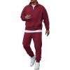 COOFANDY 2 Piece Set for Men Casual 1/4 Zip Track Suits Set Long Sleeve Quarter Pullover Jogging Suits 2025 Fashion Outfits(Wine Red)