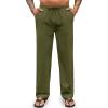 COOFANDY Men’s Cotton Linen Pants Elastic Waist Drawstring Summer Beach Trousers Casual Yoga Pant