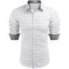 COOFANDY Men’s Dress Shirt Long Sleeve Casual Button Down Shirt Wrinkle Free Formal Business Shirts(02_white)