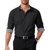 COOFANDY Men’s Dress Shirt Long Sleeve Casual Button Down Shirt Wrinkle Free Formal Business Shirts(Black)