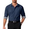 COOFANDY Men’s Dress Shirt Long Sleeve Casual Button Down Shirt Wrinkle Free Formal Business Shirts(Navy Blue Solid)