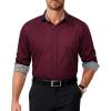 COOFANDY Men’s Dress Shirt Long Sleeve Casual Button Down Shirt Wrinkle Free Formal Business Shirts(Wine Red)