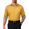 COOFANDY Men’s Dress Shirt Long Sleeve Casual Button Down Shirt Wrinkle Free Formal Business Shirts(Yellow)