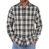 COOFANDY Mens Flannel Shirts Long Sleeve Button Down Shirt with Pocket Casual Shirts Work Shirts for Men(Black/White Checkered)