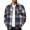 COOFANDY Men’s Flannel Shirts Long Sleeve Cotton Plaid Shirt Jacket Casual Button Down Shirt with Pockets(Blue Plaid)
