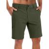 COOFANDY Mens Hybrid Casual Golf Shorts 9″ Stretch Lightweight Quick Dry Summer Hiking Travel Shorts with Zipper Pockets(Army Green)