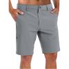 COOFANDY Mens Hybrid Casual Golf Shorts 9″ Stretch Lightweight Quick Dry Summer Hiking Travel Shorts with Zipper Pockets(Grey)