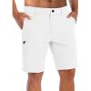 COOFANDY Mens Hybrid Casual Golf Shorts 9″ Stretch Lightweight Quick Dry Summer Hiking Travel Shorts with Zipper Pockets(White)