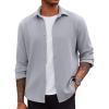 COOFANDY Men’s Overshirt Shacket Jacket Mens Textured Button Down Long Sleeve Shirts Fashion Jacket