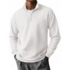 COOFANDY Mens Quarter Zip Pullover Long Sleeve Casual 1/4 Zip Sweatshirt Lightweight Solid Mock Neck Sweater Polo(White)