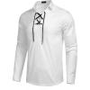 COOFANDY Mens Scottish Jacobite Ghillie Kilt Shirts Medieval Renaissance Pirate Costume Long Sleeve Lace Up Henley Shirt(01-white)