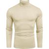 COOFANDY Men’s Slim Fit Turtleneck Sweater Casual Basic Knitted Long Sleeve Pullover Sweater(Beige)