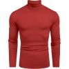 COOFANDY Men’s Slim Fit Turtleneck Sweater Casual Basic Knitted Long Sleeve Pullover Sweater(Red)