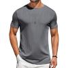 COOFANDY Mens T-Shirts Short Sleeve Plain Tshirts Casual Crew Neck Basic T Shirt Soft Cooling Fitted Stretch Tee Shirts(Deep Grey)