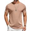 COOFANDY Mens T-Shirts Short Sleeve Plain Tshirts Casual Crew Neck Basic T Shirt Soft Cooling Fitted Stretch Tee Shirts(Khaki)