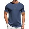 COOFANDY Mens T-Shirts Short Sleeve Plain Tshirts Casual Crew Neck Basic T Shirt Soft Cooling Fitted Stretch Tee Shirts(Navy Blue)