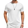 COOFANDY Mens T-Shirts Short Sleeve Plain Tshirts Casual Crew Neck Basic T Shirt Soft Cooling Fitted Stretch Tee Shirts(White)